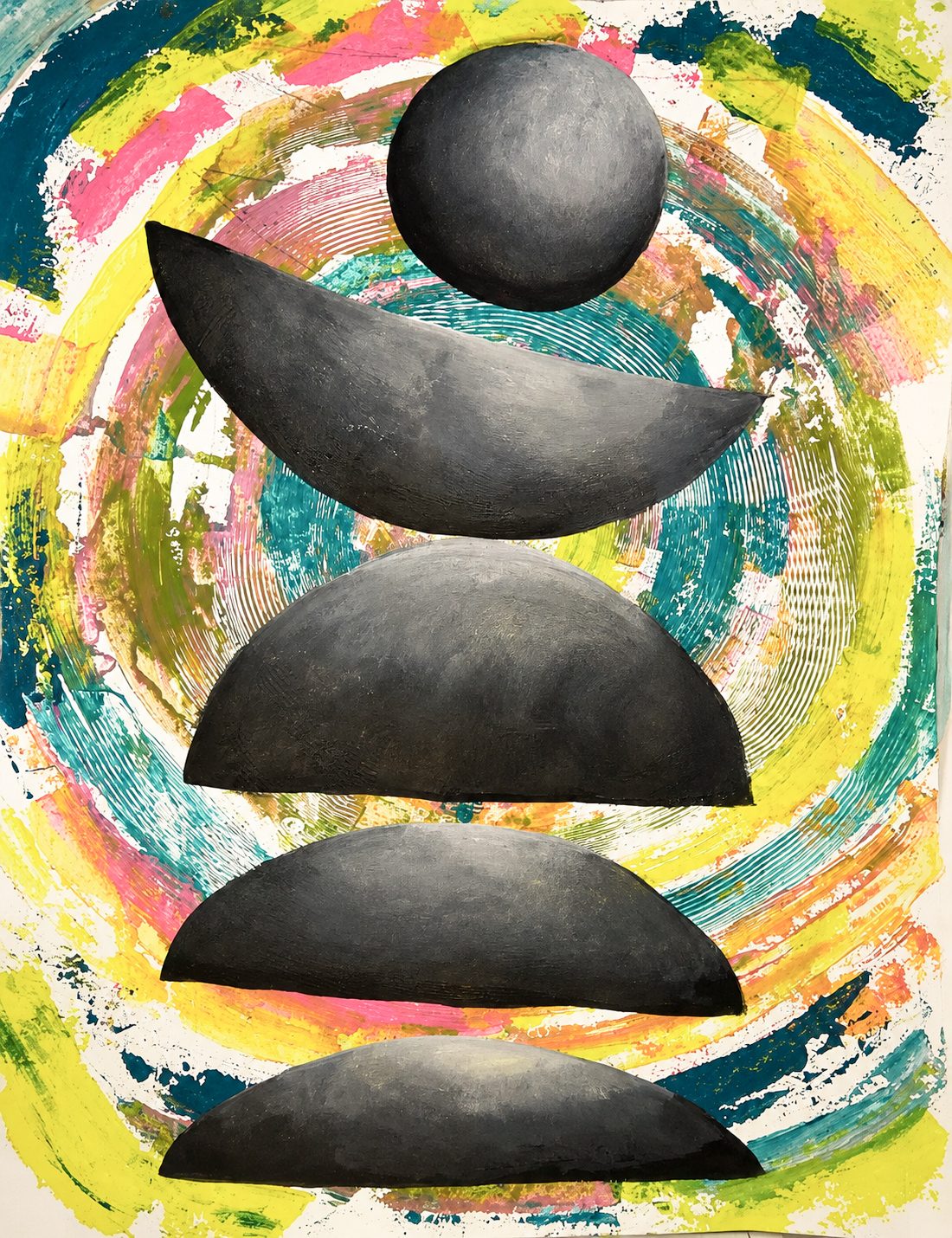 Apacheta, Acrílico sobre papel